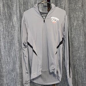 Wisconsin Grey Athletic Quarter-Zip Hoodie
